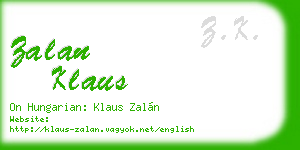 zalan klaus business card